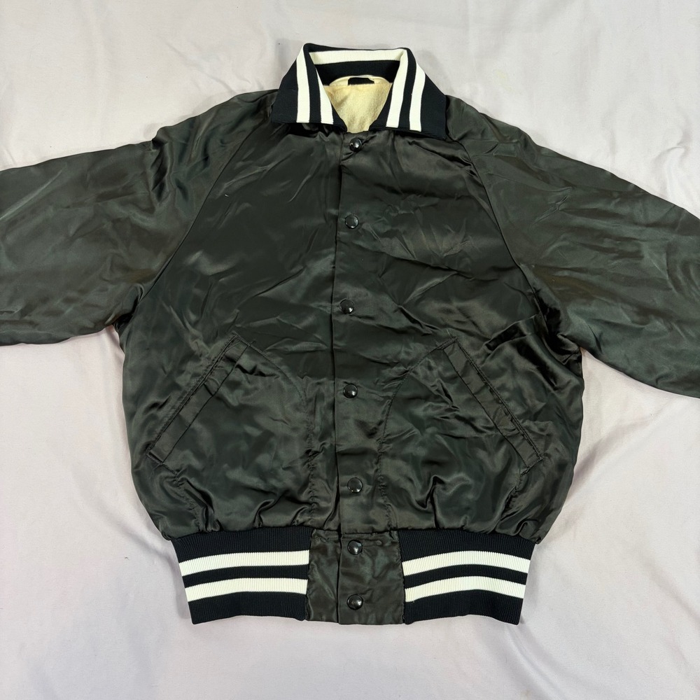 Vintage Yardbirds Satin Bomber Jacket Black Gold S California Hardware Store 90s
